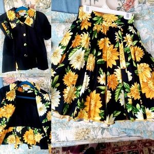 Zoe Ltd sunflower skirt set /dressy suit - vintage